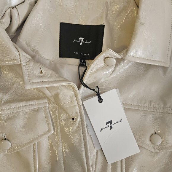 Seven for Mankind Women's Vegan Leather Jacket - NWT - Size Small - Beige - Picture 2 of 5